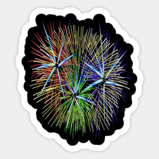 Light Up The Night Sky Colorful Fireworks Celebrations Sticker